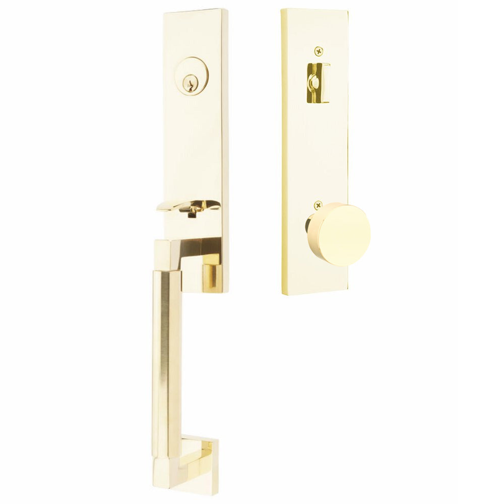 Emtek Hercules Knurled Tubular Entry Set Sectional with Round Knob