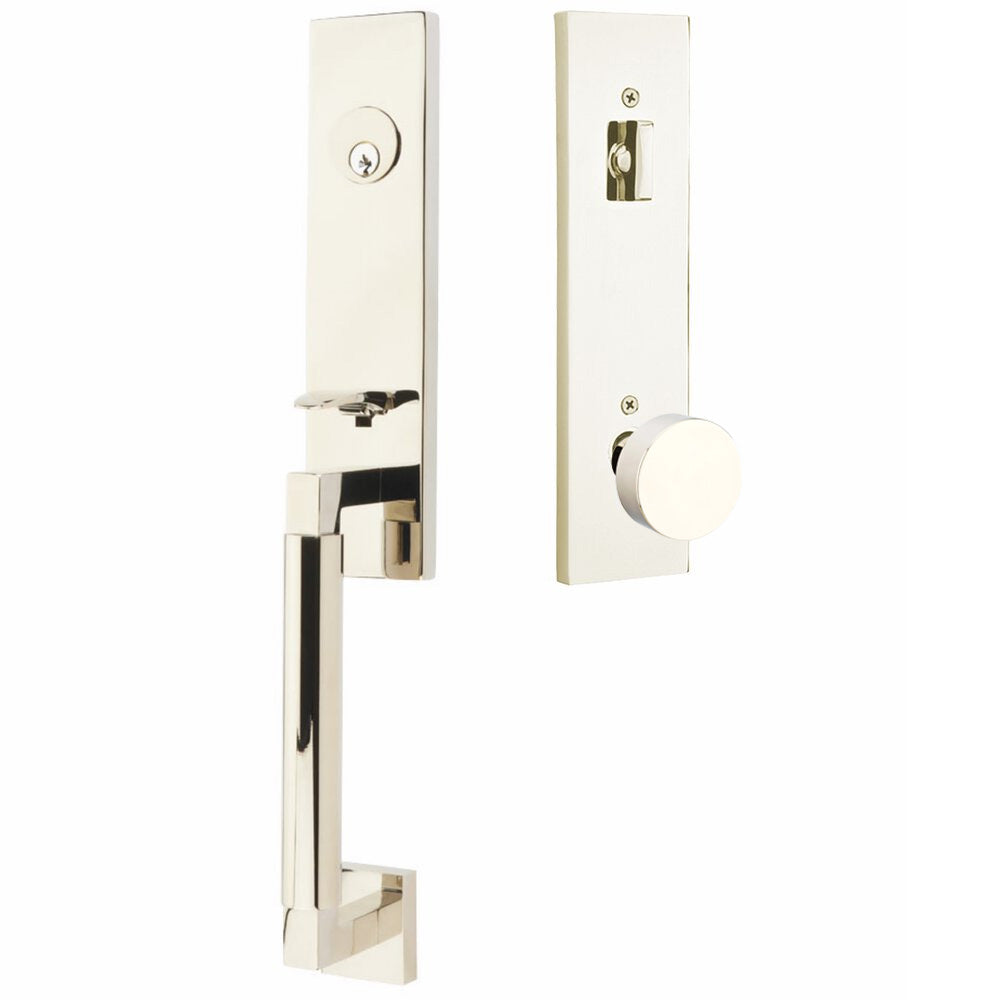 Emtek Hercules Knurled Tubular Entry Set Sectional with Round Knob