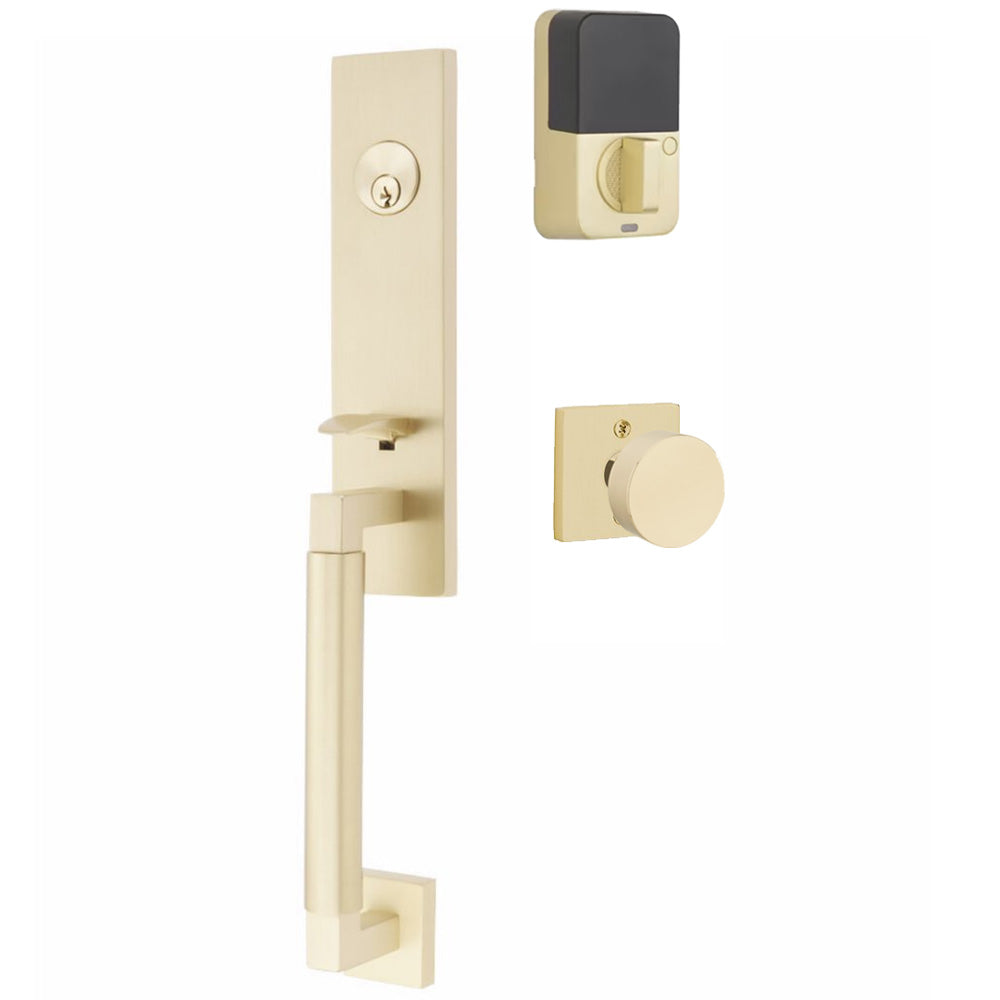 Emtek Hercules Knurled Tubular Entry Set Sectional with Round Knob