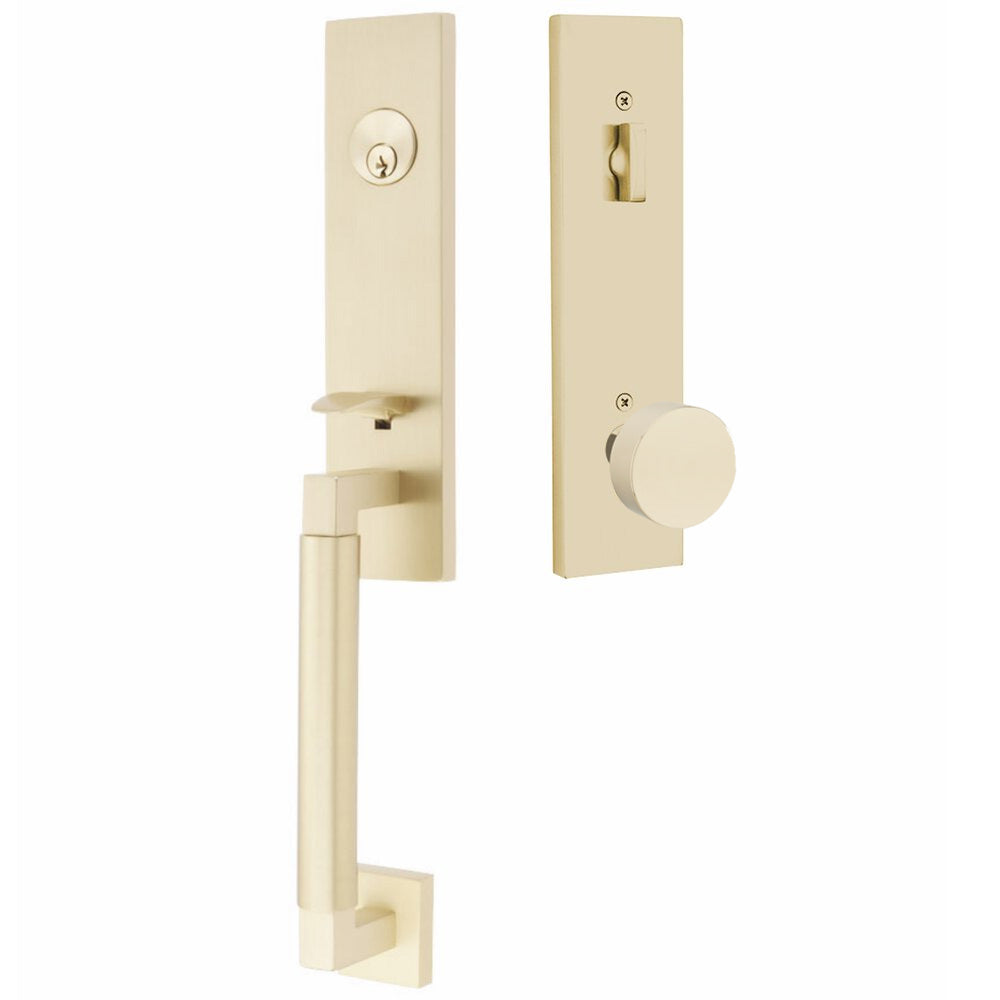 Emtek Hercules Knurled Tubular Entry Set Sectional with Round Knob