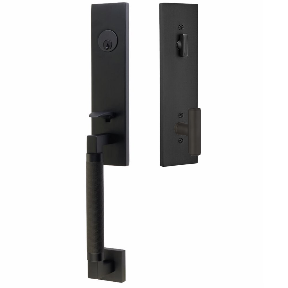 Emtek Hercules Knurled Tubular Entry Set Sectional with Ace Knob