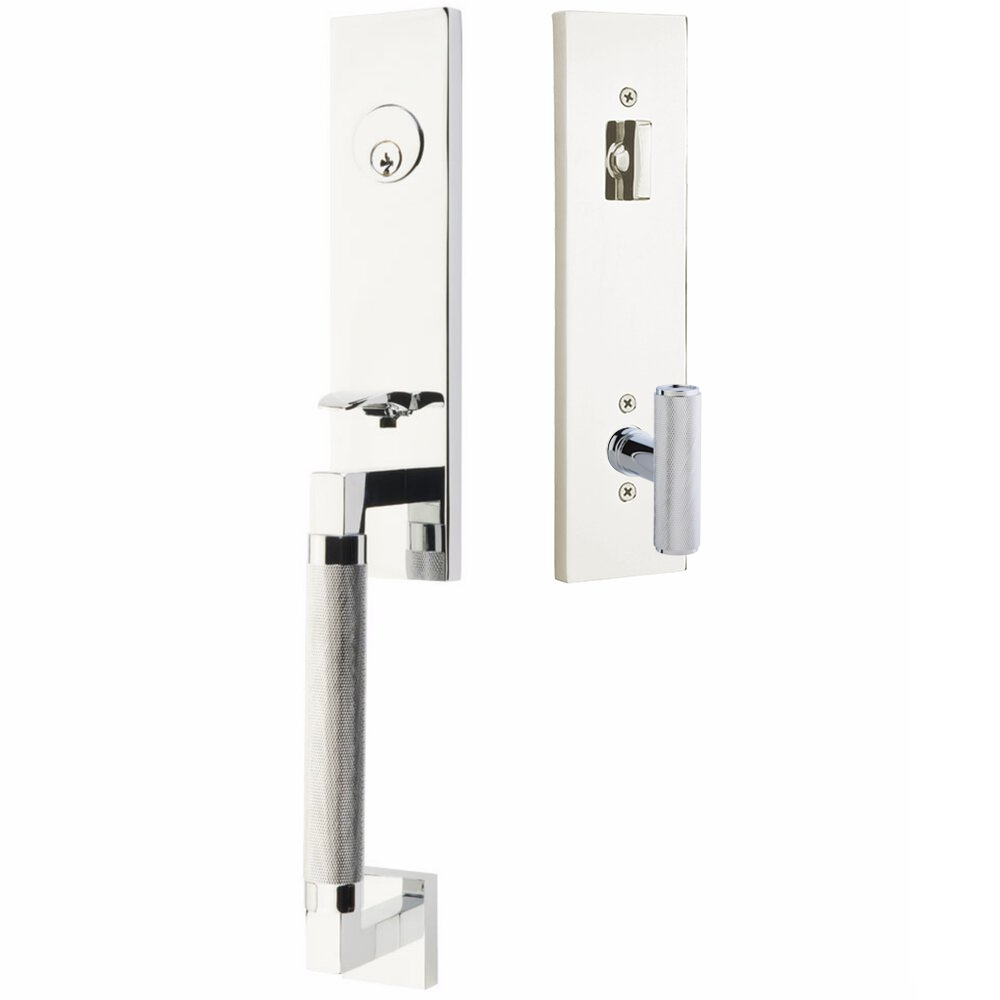 Emtek Hercules Knurled Tubular Entry Set Sectional with Ace Knurled Knob