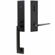 Emtek Hercules Knurled Tubular Entry Set Sectional with Athena Lever