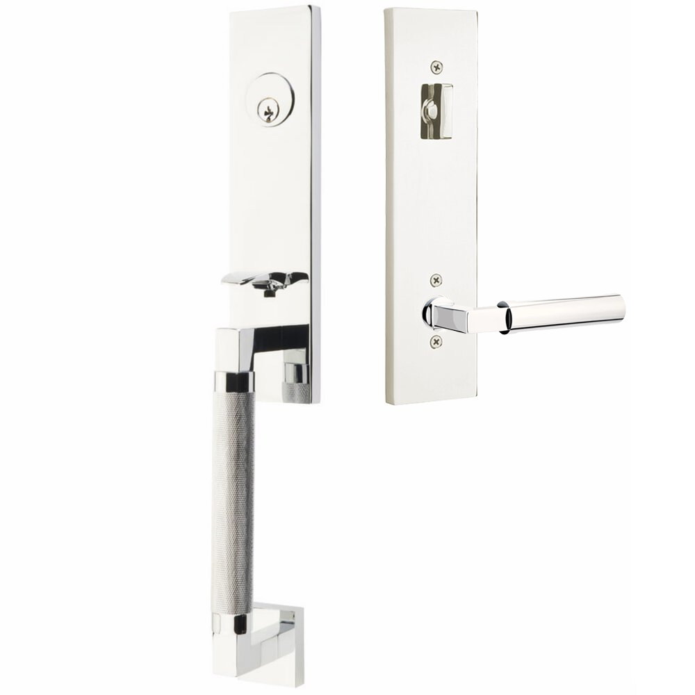 Emtek Hercules Knurled Tubular Entry Set Sectional with Hercules Lever