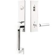 Emtek Hercules Knurled Tubular Entry Set Sectional with Hercules Lever