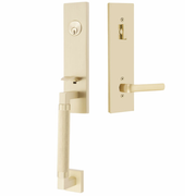 Emtek Hercules Knurled Tubular Entry Set Sectional with Spencer Lever