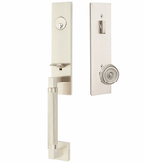 Emtek Hercules Knurled Tubular Entry Set Sectional with Waverly Knob