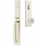 Emtek Hercules Smooth Tubular Entry Set Full Length with Astoria Glass Knob