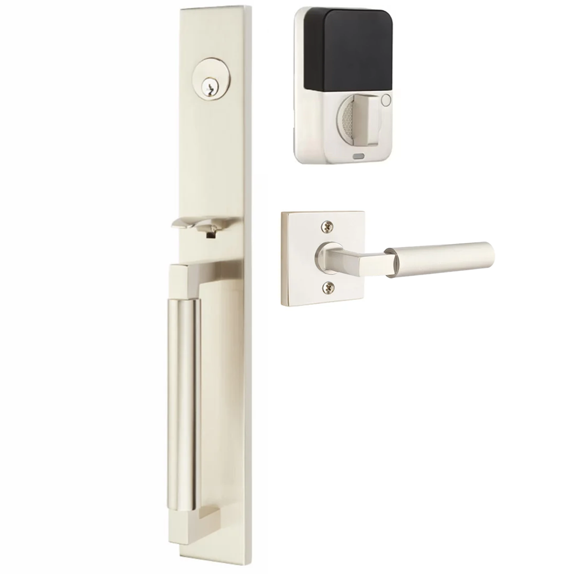 Emtek Hercules Smooth Tubular Entry Set Full Length with Hercules Lever