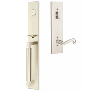 Emtek Hercules Smooth Tubular Entry Set Full Length with Rustic Lever
