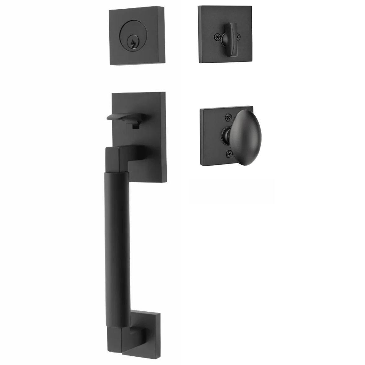 Emtek Hercules Smooth Tubular Entry Set Sectional with Egg Knob