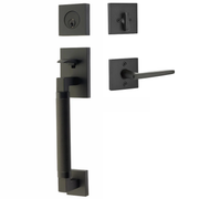 Emtek Hercules Smooth Tubular Entry Set Sectional with Hermes Lever