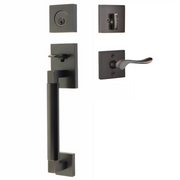 Emtek Hercules Smooth Tubular Entry Set Sectional with Luzern Lever