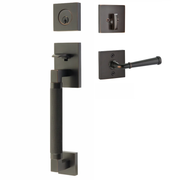 Emtek Hercules Smooth Tubular Entry Set Sectional with Merrimack Lever