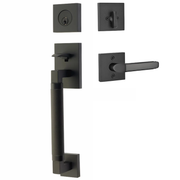 Emtek Hercules Knurled Tubular Entry Set Sectional with Milano Lever