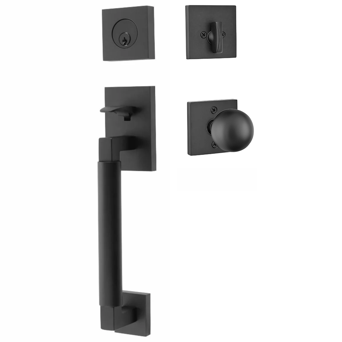 Emtek Hercules Smooth Tubular Entry Set Sectional with Orb Knob