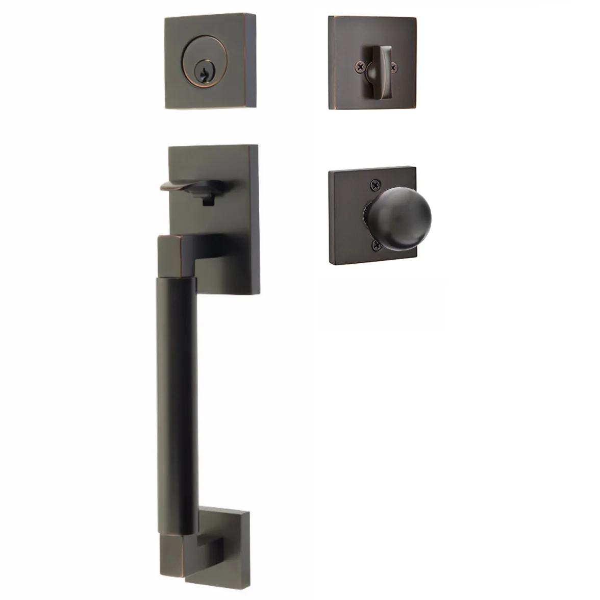 Emtek Hercules Smooth Tubular Entry Set Sectional with Orb Knob