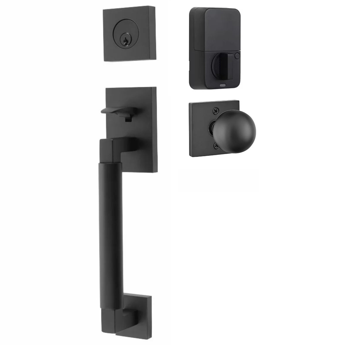 Emtek Hercules Smooth Tubular Entry Set Sectional with Orb Knob