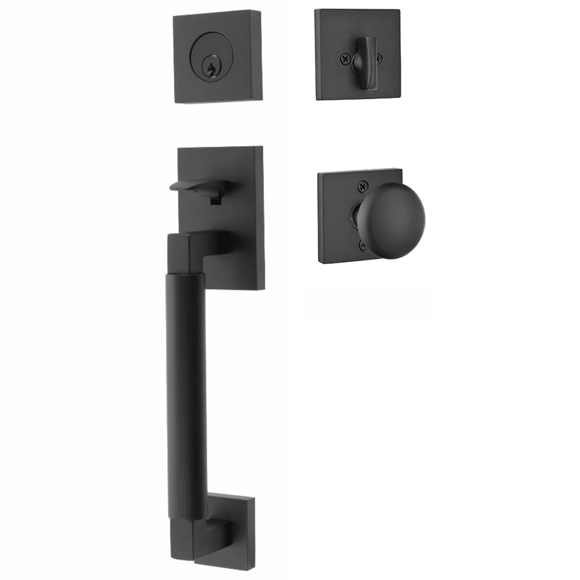 Emtek Hercules Smooth Tubular Entry Set Sectional with Providence Knob
