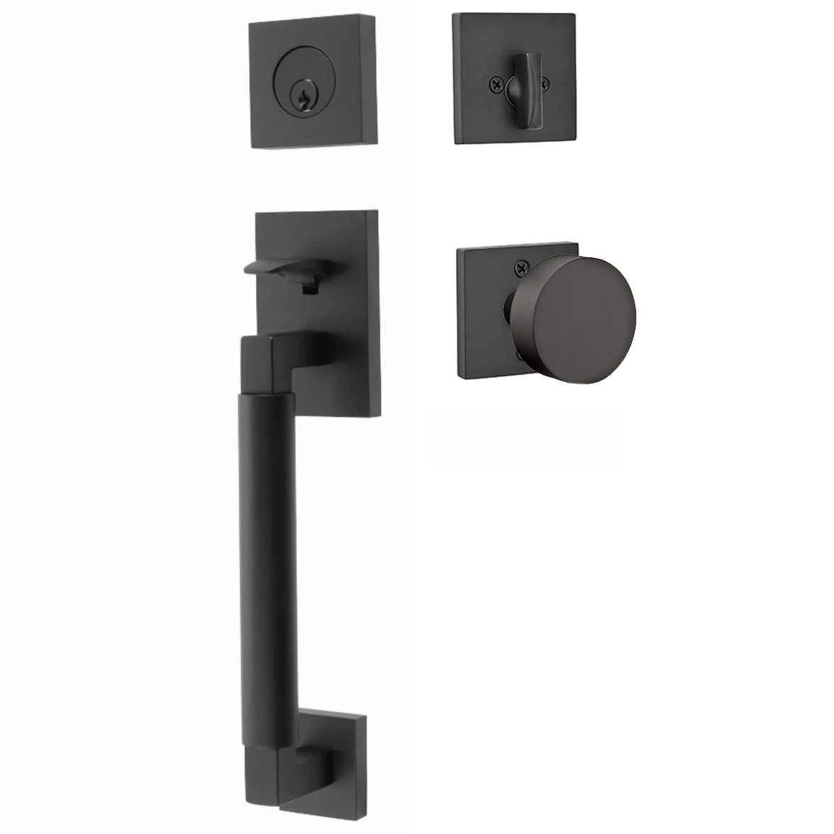 Emtek Hercules Smooth Tubular Entry Set Sectional with Round Knob