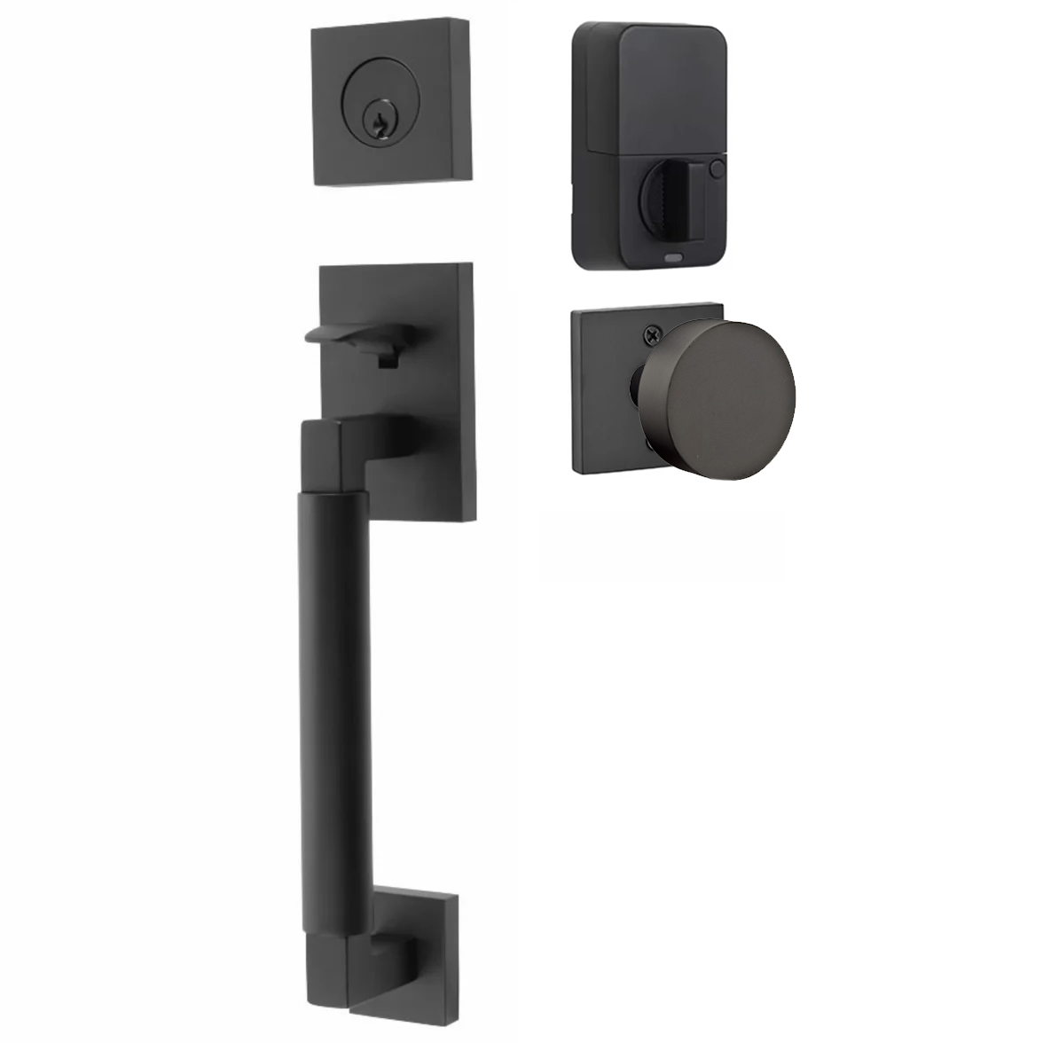 Emtek Hercules Smooth Tubular Entry Set Sectional with Round Knob