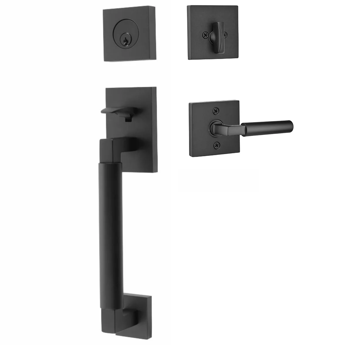 Emtek Hercules Smooth Tubular Entry Set Sectional with Hercules Lever
