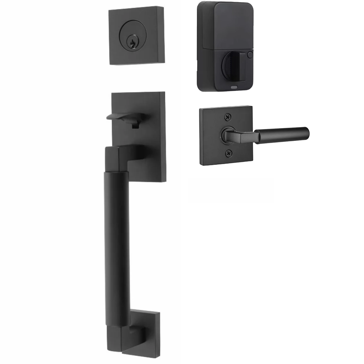 Emtek Hercules Smooth Tubular Entry Set Sectional with Hercules Lever