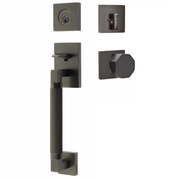 Emtek Hercules Smooth Tubular Entry Set Sectional with Octagon Knob