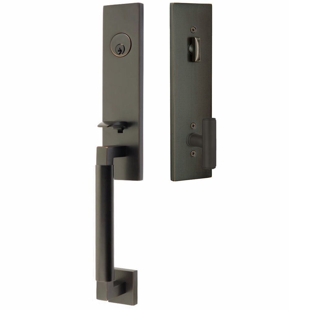 Emtek Hercules Smooth Tubular Entry Set Monolithic with Ace Knob