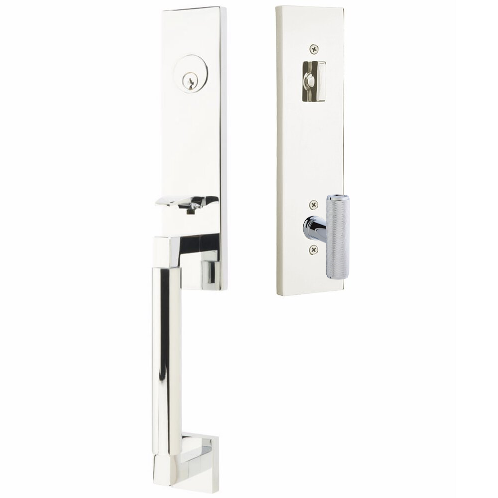 Emtek Hercules Smooth Tubular Entry Set Monolithic with Ace Knurled Knob