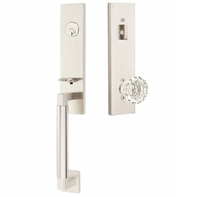 Emtek Hercules Smooth Tubular Entry Set Monolithic with Astoria Glass Knob