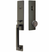 Emtek Hercules Smooth Tubular Entry Set Monolithic with Belmont Knob