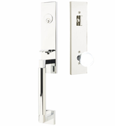 Emtek Hercules Smooth Tubular Entry Set Monolithic with Bristol Glass Knob