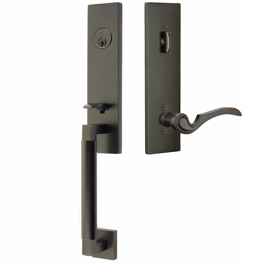 Emtek Hercules Smooth Tubular Entry Set Monolithic with Coventry Lever