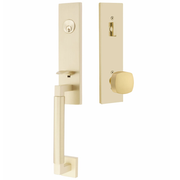 Emtek Hercules Smooth Tubular Entry Set Monolithic with Freestone Knob