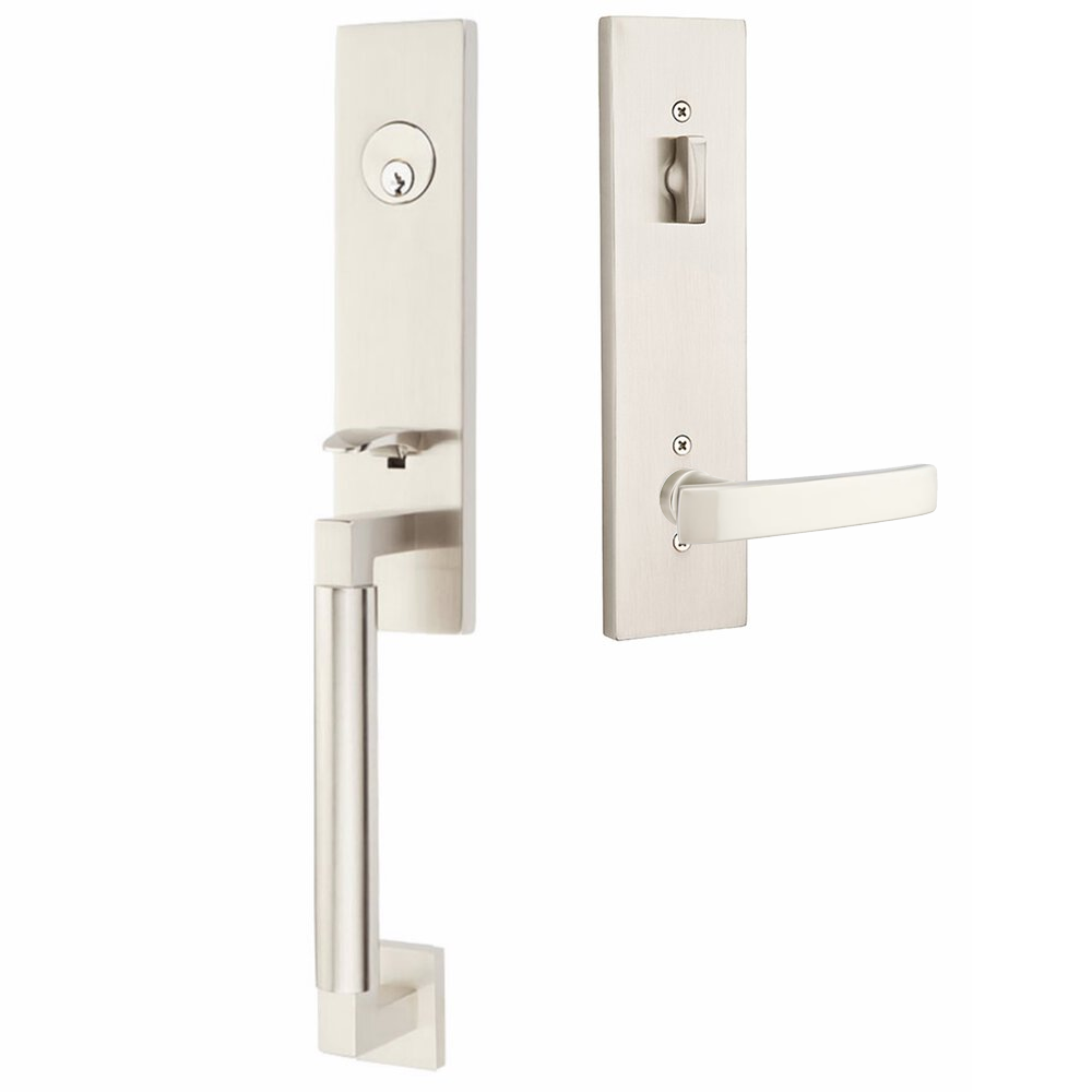 Emtek Hercules Smooth Tubular Entry Set Monolithic with Geneva Lever
