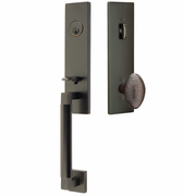 Emtek Hercules Smooth Tubular Entry Set Monolithic with Hammered Egg Knob