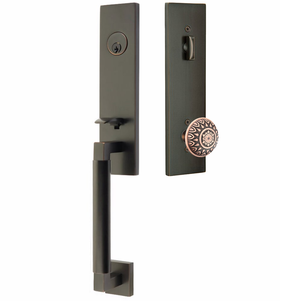 Emtek Hercules Smooth Tubular Entry Set Monolithic with Lancaster Knob