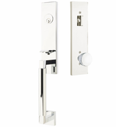 Emtek Hercules Smooth Tubular Entry Set Monolithic with Laurent Knob