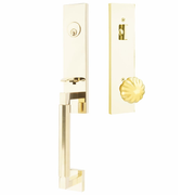 Emtek Hercules Smooth Tubular Entry Set Monolithic with Melon Knob