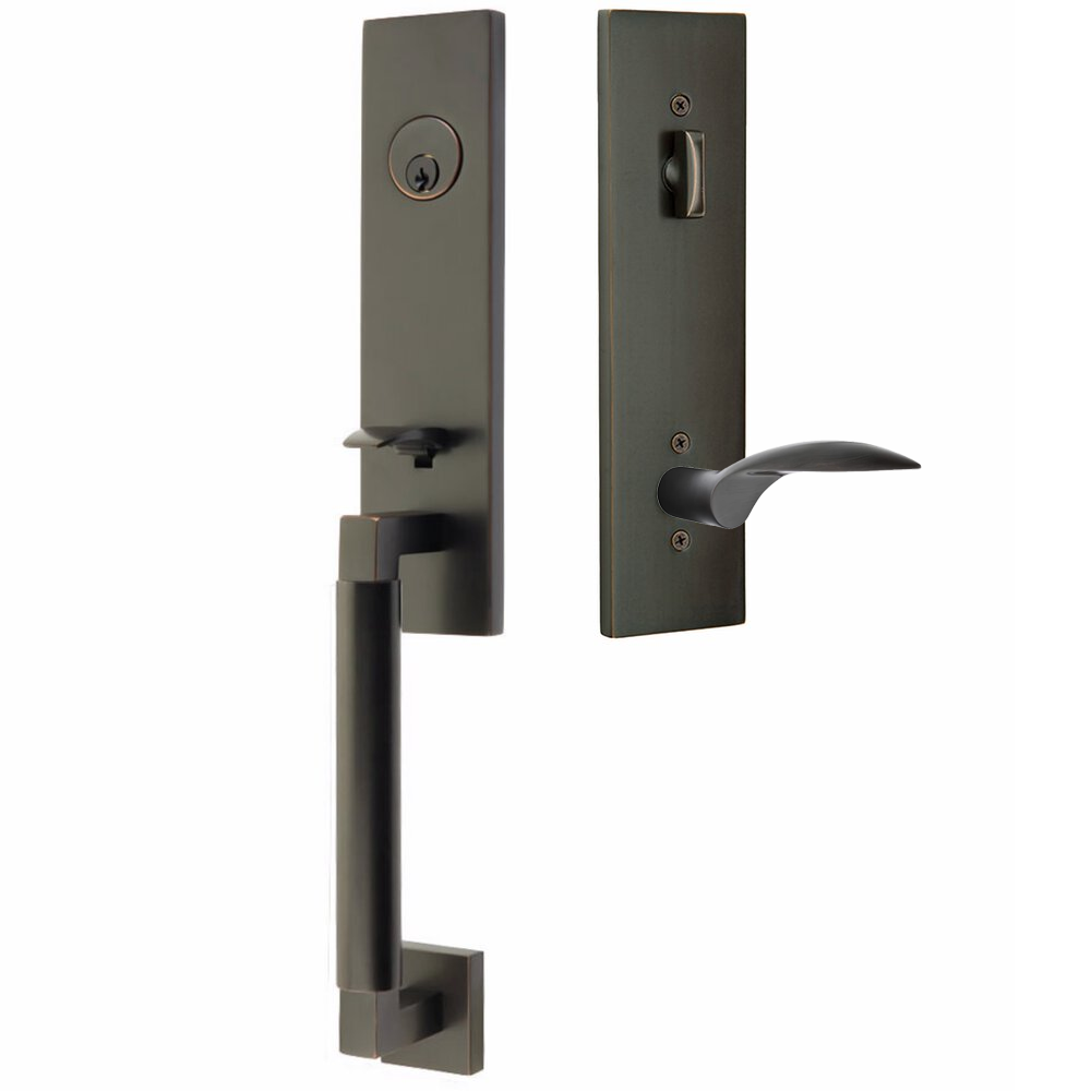 Emtek Hercules Smooth Tubular Entry Set Monolithic with Mercury Lever