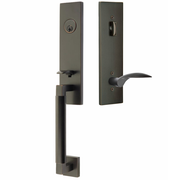 Emtek Hercules Smooth Tubular Entry Set Monolithic with Mercury Lever