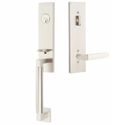 Emtek Hercules Smooth Tubular Entry Set Monolithic with Milano Lever