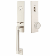 Emtek Hercules Smooth Tubular Entry Set Monolithic with Norwich Knob