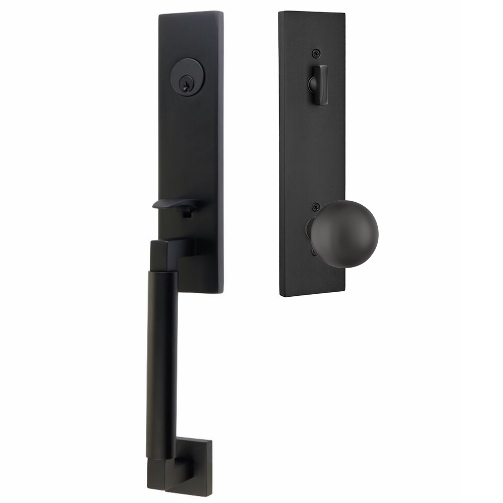 Emtek Hercules Smooth Tubular Entry Set Monolithic with Orb Knob
