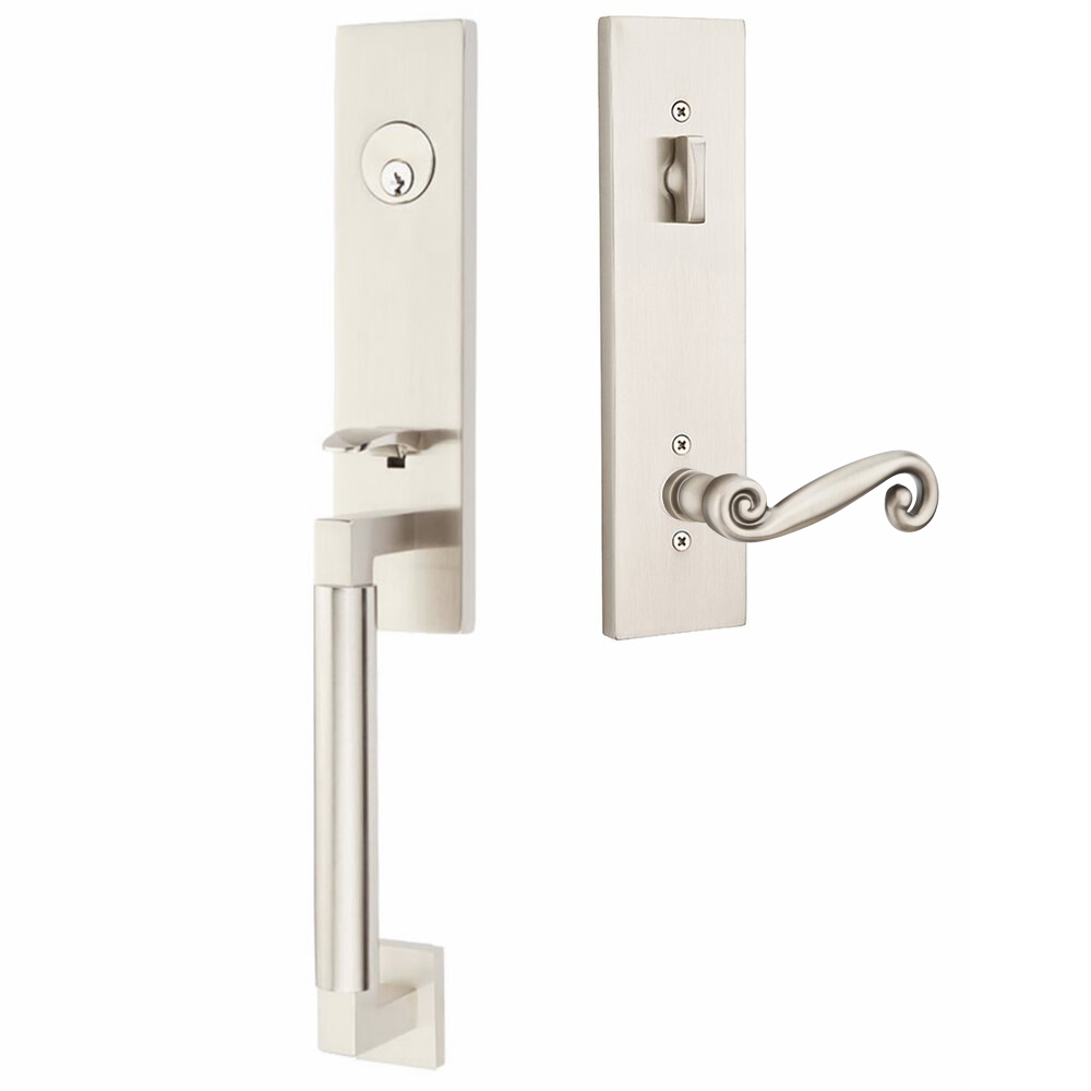 Emtek Hercules Smooth Tubular Entry Set Monolithic with Rustic Lever