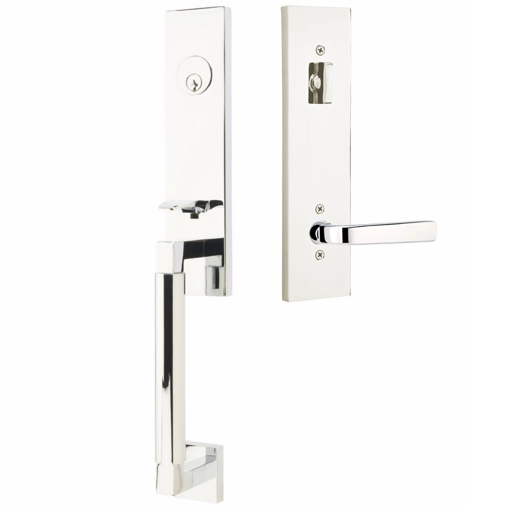 Emtek Hercules Smooth Tubular Entry Set Monolithic with Sion Lever