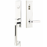 Emtek Hercules Smooth Tubular Entry Set Monolithic with Sion Lever