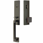 Emtek Hercules Smooth Tubular Entry Set Monolithic with Square Knob