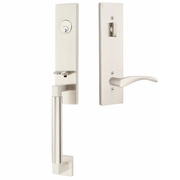 Emtek Hercules Smooth Tubular Entry Set Monolithic with Triton Lever